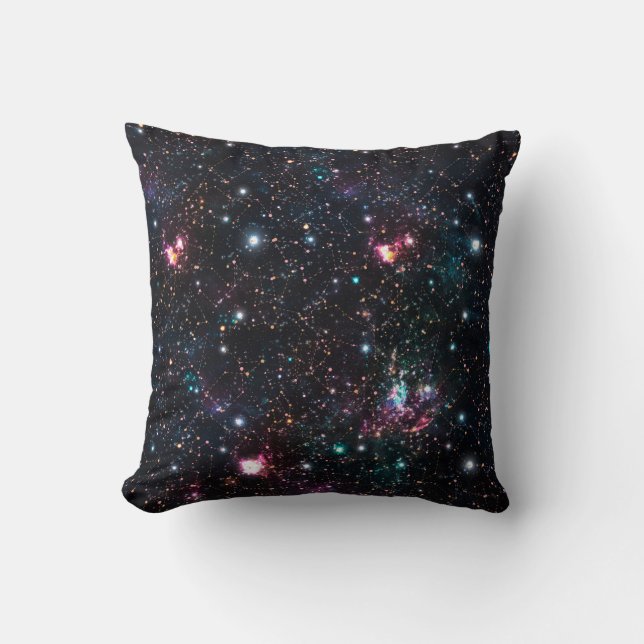 Night Galaxy Space PrintSeamless Pattern in Repeat Cushion (Front)