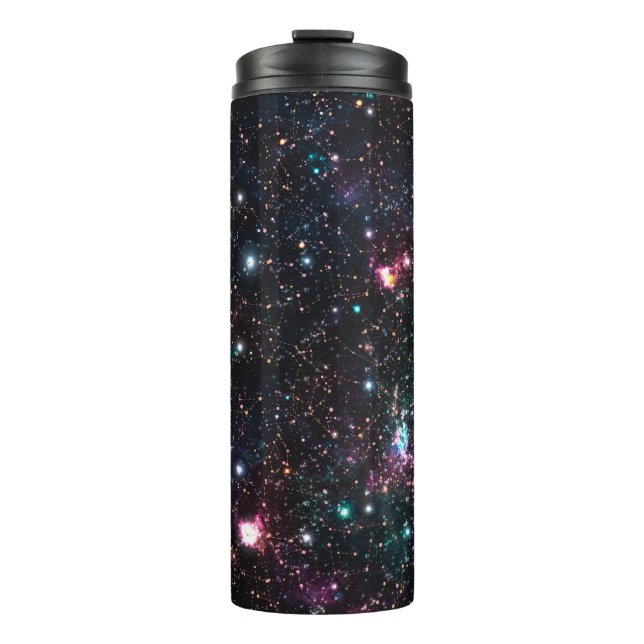 Night Galaxy Space PrintSeamless Pattern in Repeat Thermal Tumbler (Front)