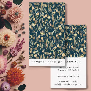 Night Garden Botanical Plants Modern Chic Floral Business Card