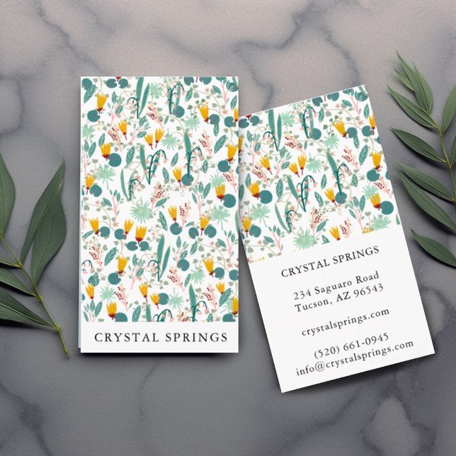 Night Garden Botanical Plants Modern Chic Floral Business Card (Creator Uploaded)