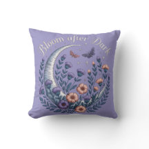 Night Garden Faux Embroidered Moon with Moths