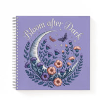 Night Garden Faux Embroidered Moon with Moths