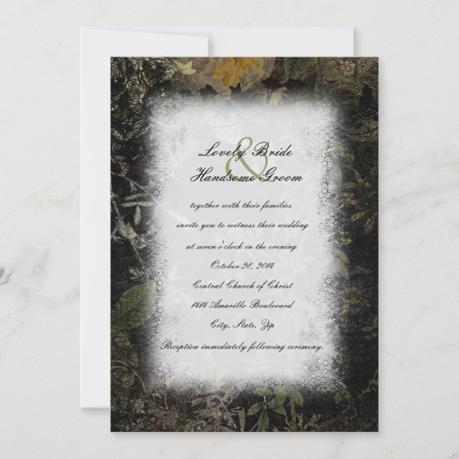Night Garden Gothic Wedding Invitation (Front)