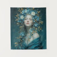 Night Goddess in Blue Flowers