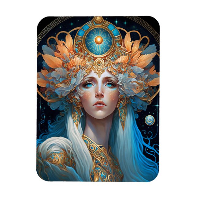 Night Goddess Queen Fantasy Art Magnet (Vertical)