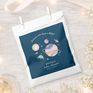 Night Green Galaxy Space Moon Star Boy Baby Shower Favour Bag