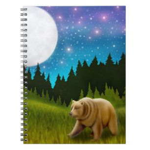 Night Grizzly Bear Notebook