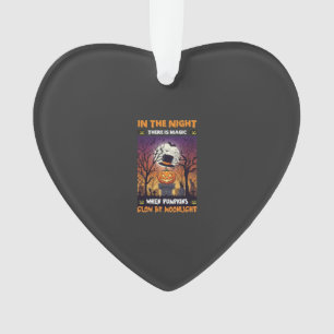 Night Halloween Pumpkin Top Hat Moon Graveyard Ornament