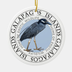 Night Heron Galapagos Islands Ceramic Ornament