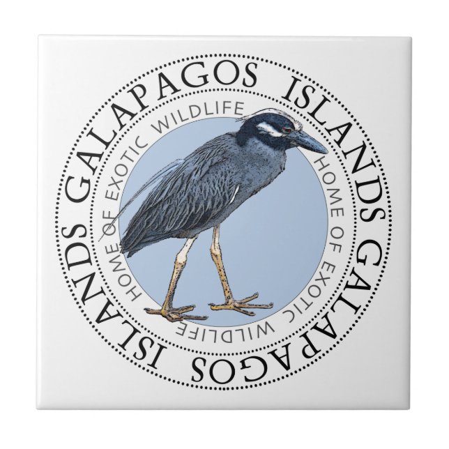 Night Heron Galapagos Islands Tile (Front)
