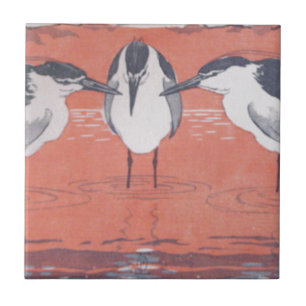 Night Herons by Otto Eckmann Ceramic Tile