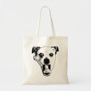 Night Howl, Monochrome Pup Tote Bag