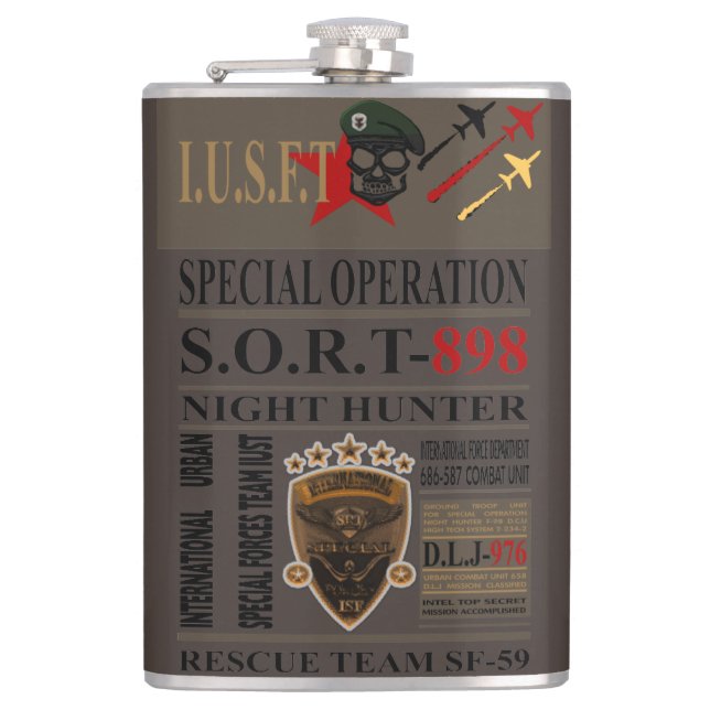 Night Hunter Hip Flask (Front)
