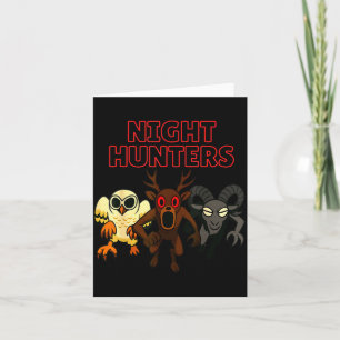 Night Hunters. 3 Animals In The Forest. Cool Gamer Card