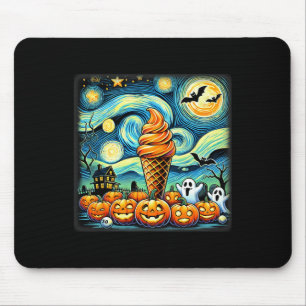 Night Ice Cream Cone Halloween Mouse Pad