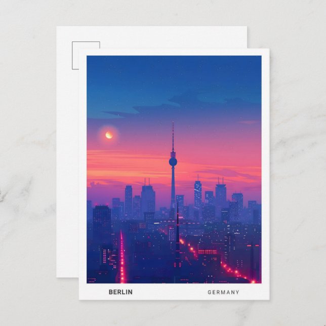 Night in Berlin Germany Travel  Postcard (Front/Back)