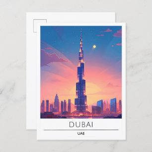 Night in Dubai UAE Travel Postcard