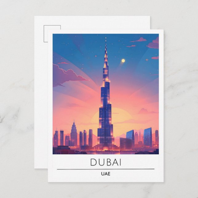 Night in Dubai UAE Travel  Postcard (Front/Back)