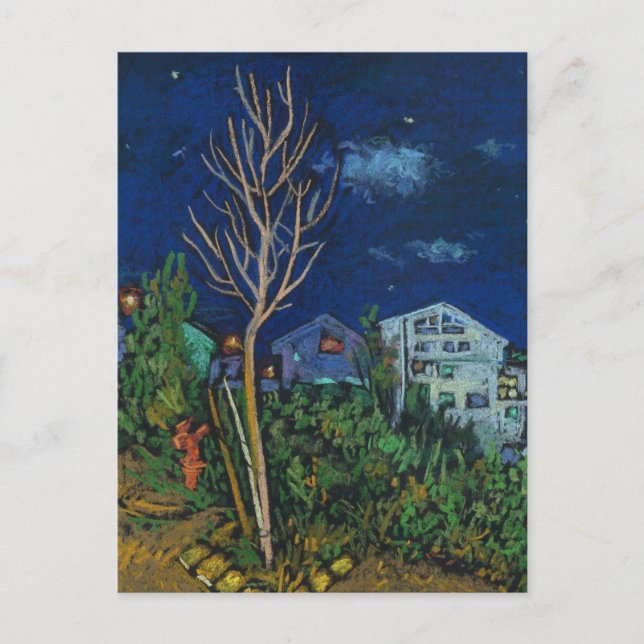 Night in Haifa, Cityscape Landscape Painting Art Postcard (Front)
