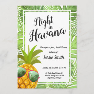 Night In Havana Bridal Shower Invitation Hot Night