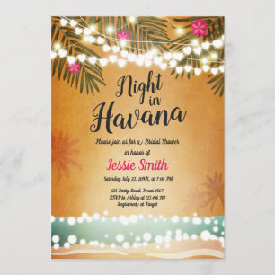 Night In Havana Bridal Shower Invitation Hot Night