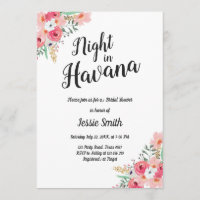Night In Havana Bridal Shower Invitation Hot Night