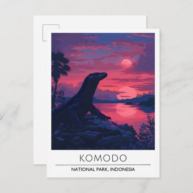 Night in Komodo National Park Indonesia Travel  Postcard (Front/Back)