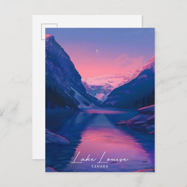 Night in Lake Louise Canada Travel  Postcard (Front/Back)