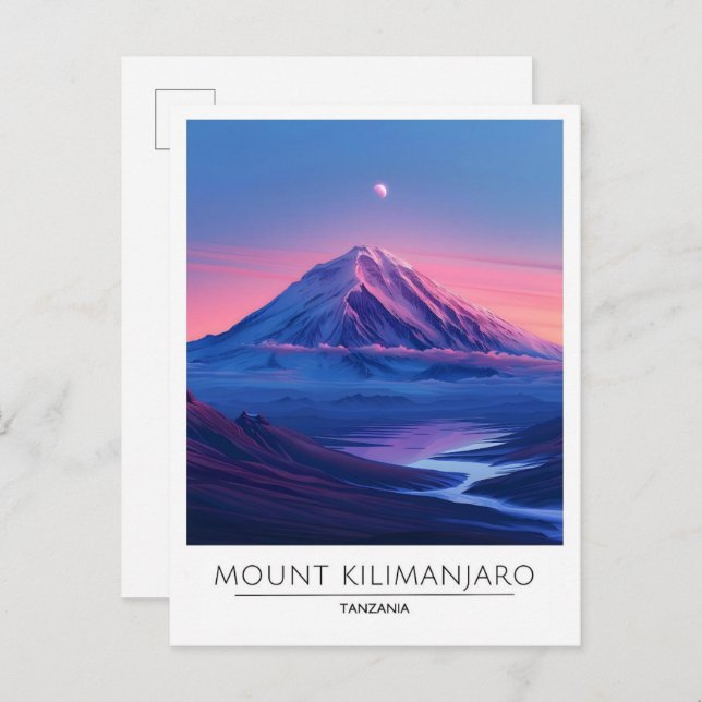 Night in Mount Kilimanjaro Tanzania Travel  Postcard (Front/Back)