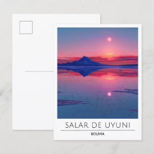 Night in Salar de Uyuni Bolivia Travel Postcard