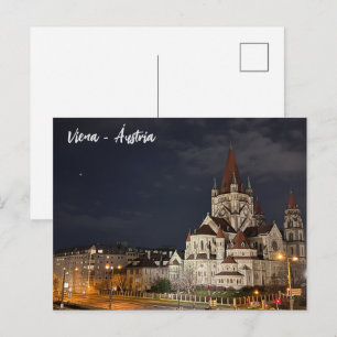 Night in Vienna, Austria Postcard