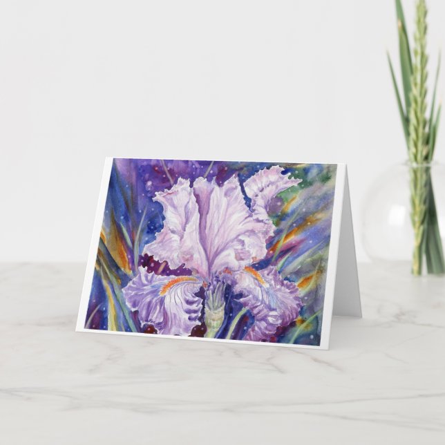 "Night Iris" Blank Notecard (Front)