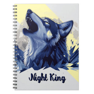 Night King - Howling Wolf with Moon Notebook