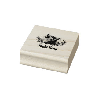 Night King - Howling Wolf with Moon Rubber Stamp