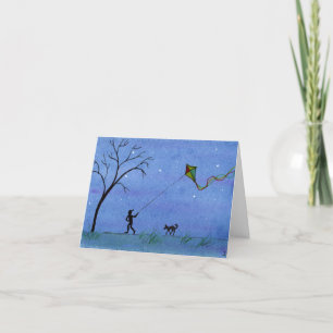 Night Kite Thank You Card