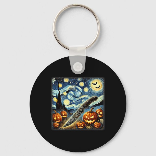 Night Knife Chef Halloween  Key Ring (Front)