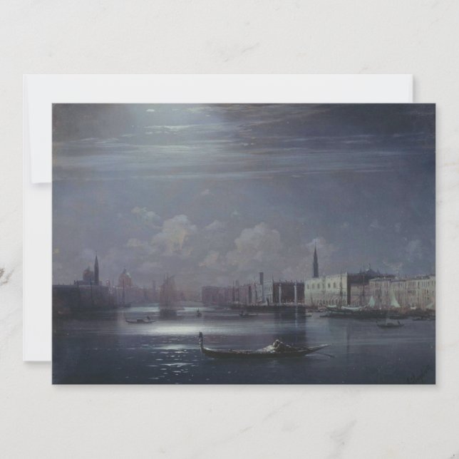 Night Landscape in Venice (Italian City) Card (Front)
