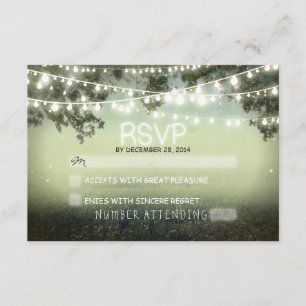 night lanterns romantic wedding rsvp card
