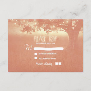 night lanterns romantic wedding RSVP card
