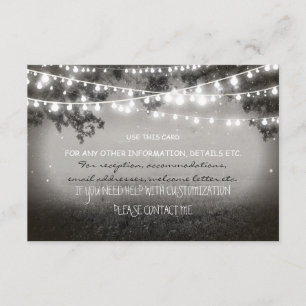 night lanterns wedding card for any information