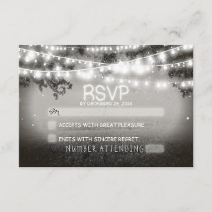night lanterns wedding rsvp card