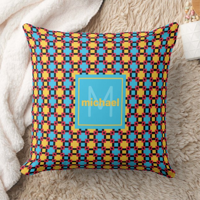 Night Life Colours Momogram Cushion (Blanket)