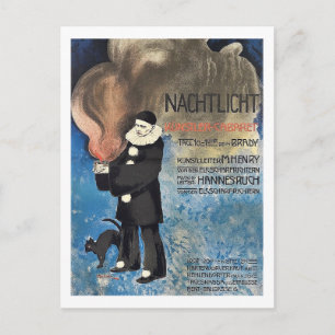 Night Light Kuntsler Cabaret, 1906 German Vintage Postcard