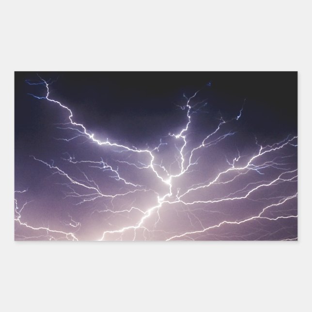 Night Lightning Rectangular Sticker (Front)