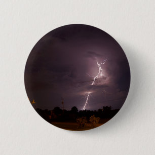 Night lightning Storm clouds 6 Cm Round Badge