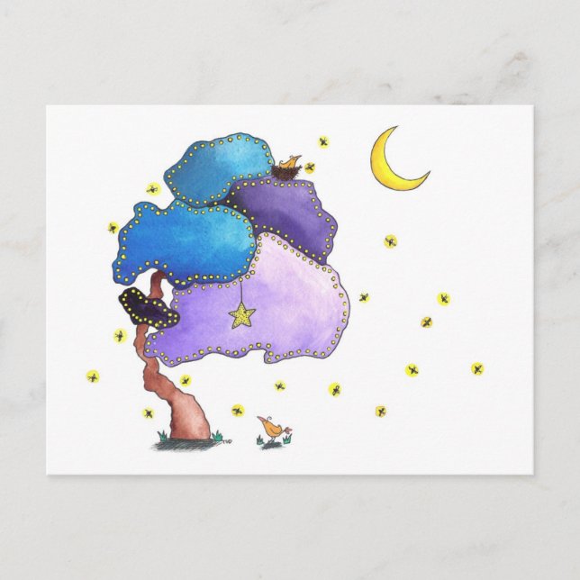 Night   Lights, Blank Postcard (Front)