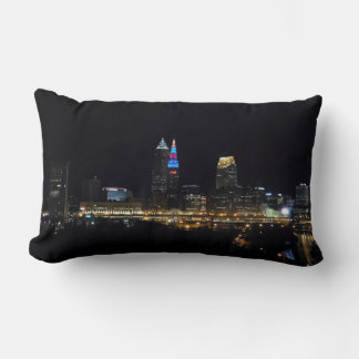 Night Lights Cleveland Ohio Pillow
