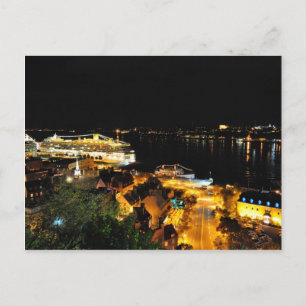 Night Lights Levis Quebec City Skyline Postcard