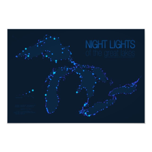 Night Lights of the Great Lakes 19x13 Photo Print (Front)