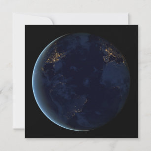 Night Lights on Planet Earth (Western Hemisphere) Card